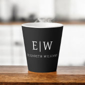 Elegant Professional Simple Monogram Minimalist Latte Mok