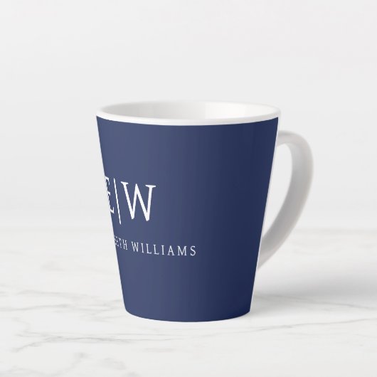 Elegant Professional Simple Monogram Minimalist Latte Mok (Rechterhoek)
