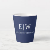 Elegant Professional Simple Monogram Minimalist Latte Mok (Voorkant)