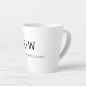 Elegant Professional Simple Monogram Minimalist Latte Mok (Rechterhoek)