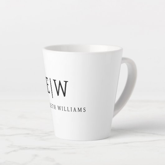 Elegant Professional Simple Monogram Minimalist Latte Mok (Rechterhoek)