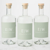 Elegant Professional Simple Monogram Minimalist Likeurfles Etiket (Flessen)