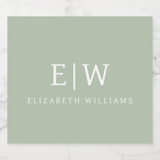 Elegant Professional Simple Monogram Minimalist Likeurfles Etiket (Enkel label)
