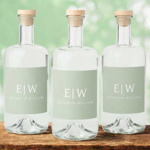 Elegant Professional Simple Monogram Minimalist Likeurfles Etiket