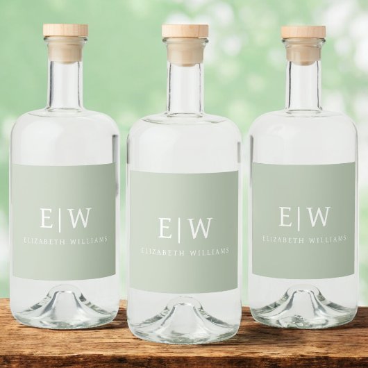 Elegant Professional Simple Monogram Minimalist Likeurfles Etiket