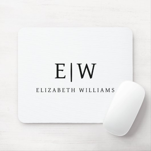 Elegant Professional Simple Monogram Minimalist Muismat (Met muis)