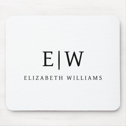 Elegant Professional Simple Monogram Minimalist Muismat (Voorkant)