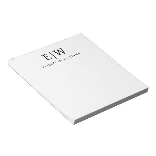 Elegant Professional Simple Monogram Minimalist Notitieblok (Schuin)