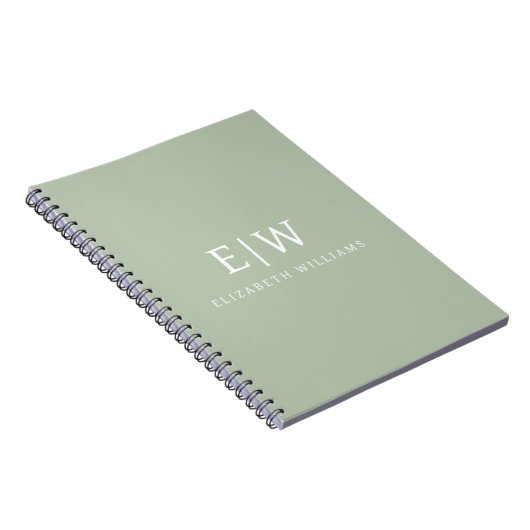 Elegant Professional Simple Monogram Minimalist Notitieboek (Rechterzijde)