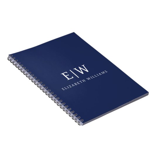 Elegant Professional Simple Monogram Minimalist Notitieboek (Rechterzijde)