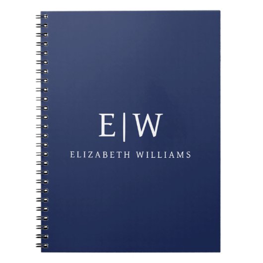 Elegant Professional Simple Monogram Minimalist Notitieboek (Voorkant)
