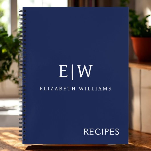 Elegant Professional Simple Monogram Minimalist Notitieboek