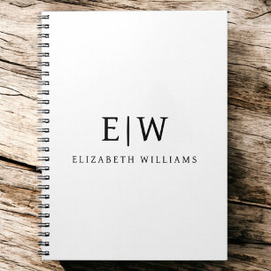 Elegant Professional Simple Monogram Minimalist Notitieboek
