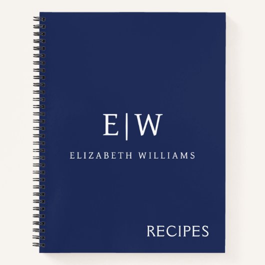Elegant Professional Simple Monogram Minimalist Notitieboek (Voorkant)