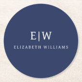 Elegant Professional Simple Monogram Minimalist Ronde Kartonnen Onderzetter (Voorkant)