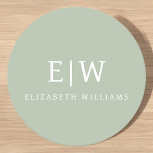 Elegant Professional Simple Monogram Minimalist Ronde Kartonnen Onderzetter