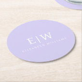 Elegant Professional Simple Monogram Minimalist Ronde Kartonnen Onderzetter (Gebogen)
