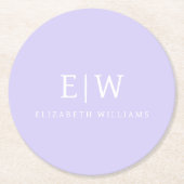 Elegant Professional Simple Monogram Minimalist Ronde Kartonnen Onderzetter (Voorkant)