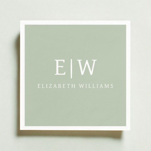 Elegant Professional Simple Monogram Minimalist Servet