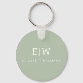 Elegant Professional Simple Monogram Minimalist Sleutelhanger (Achterkant)