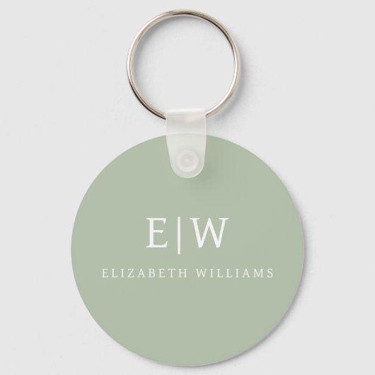 Elegant Professional Simple Monogram Minimalist Sleutelhanger (Achterkant)