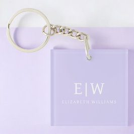 Elegant Professional Simple Monogram Minimalist Sleutelhanger