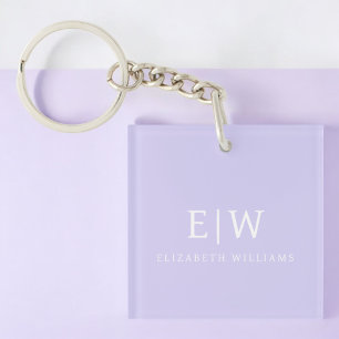 Elegant Professional Simple Monogram Minimalist Sleutelhanger