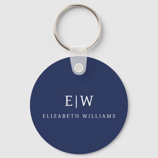 Elegant Professional Simple Monogram Minimalist Sleutelhanger (Achterkant)