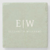 Elegant Professional Simple Monogram Minimalist Stenen Onderzetter (Voorkant)