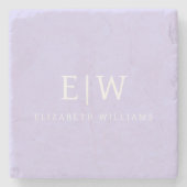 Elegant Professional Simple Monogram Minimalist Stenen Onderzetter (Voorkant)
