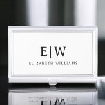 Elegant Professional Simple Monogram Minimalist Visitekaarthouder<br><div class="desc">Introducing our Elegant Professional Simple Monogram Minimalist Collection: Elevate your style with timeless sophistication and understated elegance. Crafted with meticulous attention to detail, this collection features minimalist designs adorned with your personalized monogram. Each piece exudes professionalism and refinement, perfect for making a lasting impression in any setting. From sleek stationery...</div>