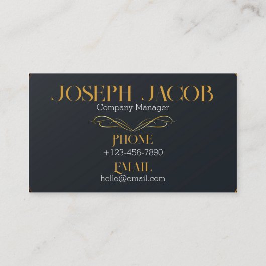 Elegant Professional Simple Monogram Minimalist Visitekaartje (Achterkant)