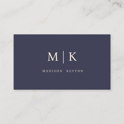 Elegant Professional Simple Monogram Minimalist Visitekaartje (Voorkant)