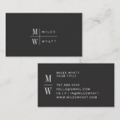 Elegant Professional Simple Monogram Minimalist Visitekaartje (Voorkant / Achterkant)