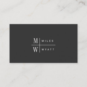 Elegant Professional Simple Monogram Minimalist Visitekaartje