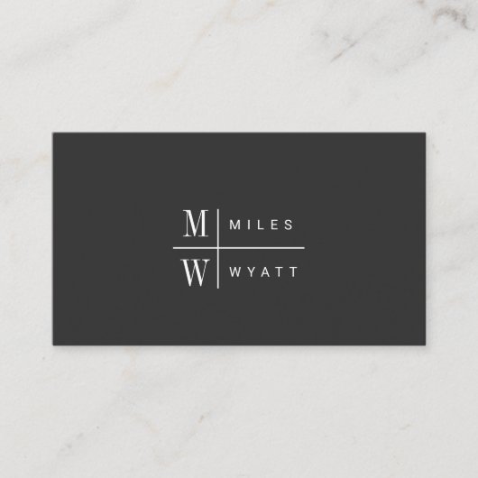 Elegant Professional Simple Monogram Minimalist Visitekaartje (Voorkant)