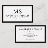 Elegant Professional Simple Monogram Minimalist Visitekaartje (Voorkant / Achterkant)