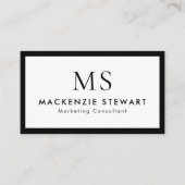 Elegant Professional Simple Monogram Minimalist Visitekaartje (Voorkant)