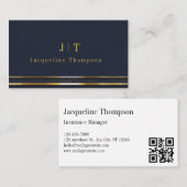 Elegant Professional Simple Monogram Minimalist Visitekaartje (Voorkant / Achterkant)