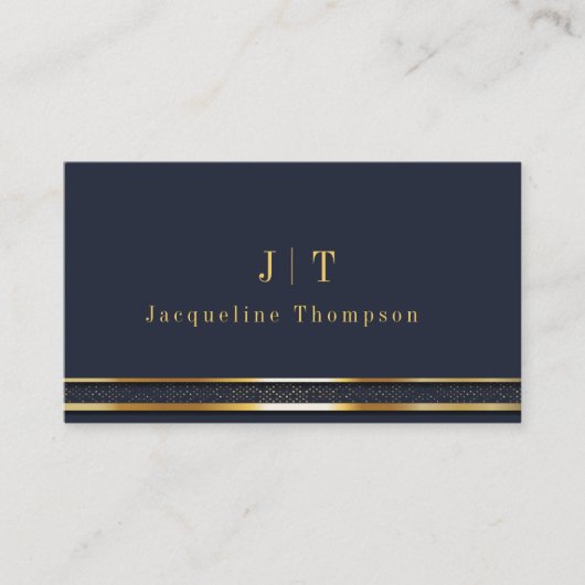 Elegant Professional Simple Monogram Minimalist Visitekaartje (Voorkant)
