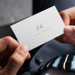 Elegant Professional Simple Monogram Minimalist Visitekaartje<br><div class="desc">Moderne elegante visitekaartje met je monogram op de voorkant in een opschaalbare typografische lay-out. Professionele en eenvoudige aanpassing.</div>