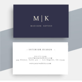 Elegant Professional Simple Monogram Minimalist Visitekaartje