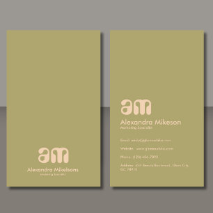 Elegant Professional Simple Monogram Minimalist Visitekaartje