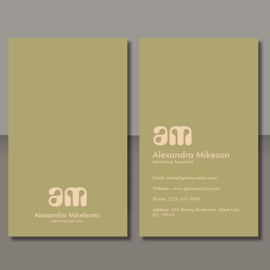 Elegant Professional Simple Monogram Minimalist Visitekaartje