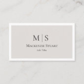 Elegant Professional Simple Monogram Minimalist Visitekaartje (Voorkant)