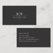 Elegant Professional Simple Monogram Minimalist Visitekaartje (Voorkant / Achterkant)
