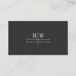 Elegant Professional Simple Monogram Minimalist Visitekaartje