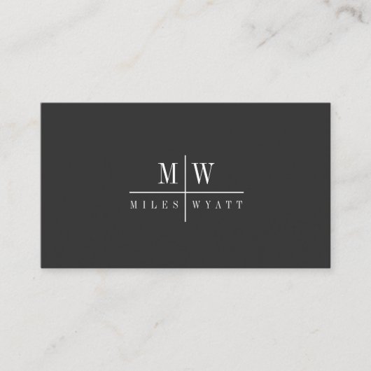 Elegant Professional Simple Monogram Minimalist Visitekaartje (Voorkant)