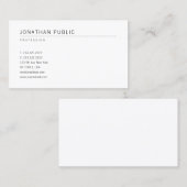 Elegant Professional Simple White Sjabloon Moderne Visitekaartje (Voorkant / Achterkant)