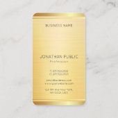 Elegant Professional Sjabloon Faux Gold Verticaal Visitekaartje (Achterkant)